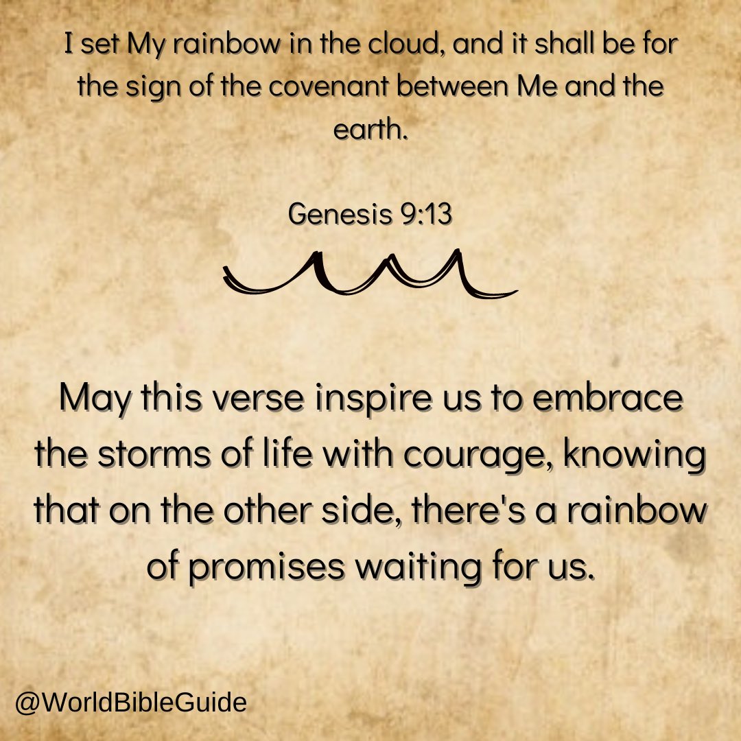 WorldBibleGuide's tweet photo. Genesis 9:13
Let's be a beacon of hope for others, sharing this message of faith, love, and renewal, just like the beautiful spectrum of colors that grace the sky after every rain.
Let’s share this message 🙏
#bible #bibleverse #bibleexplained #genesis #inspiration #rainbow https://t.co/pXx2KyqXrA