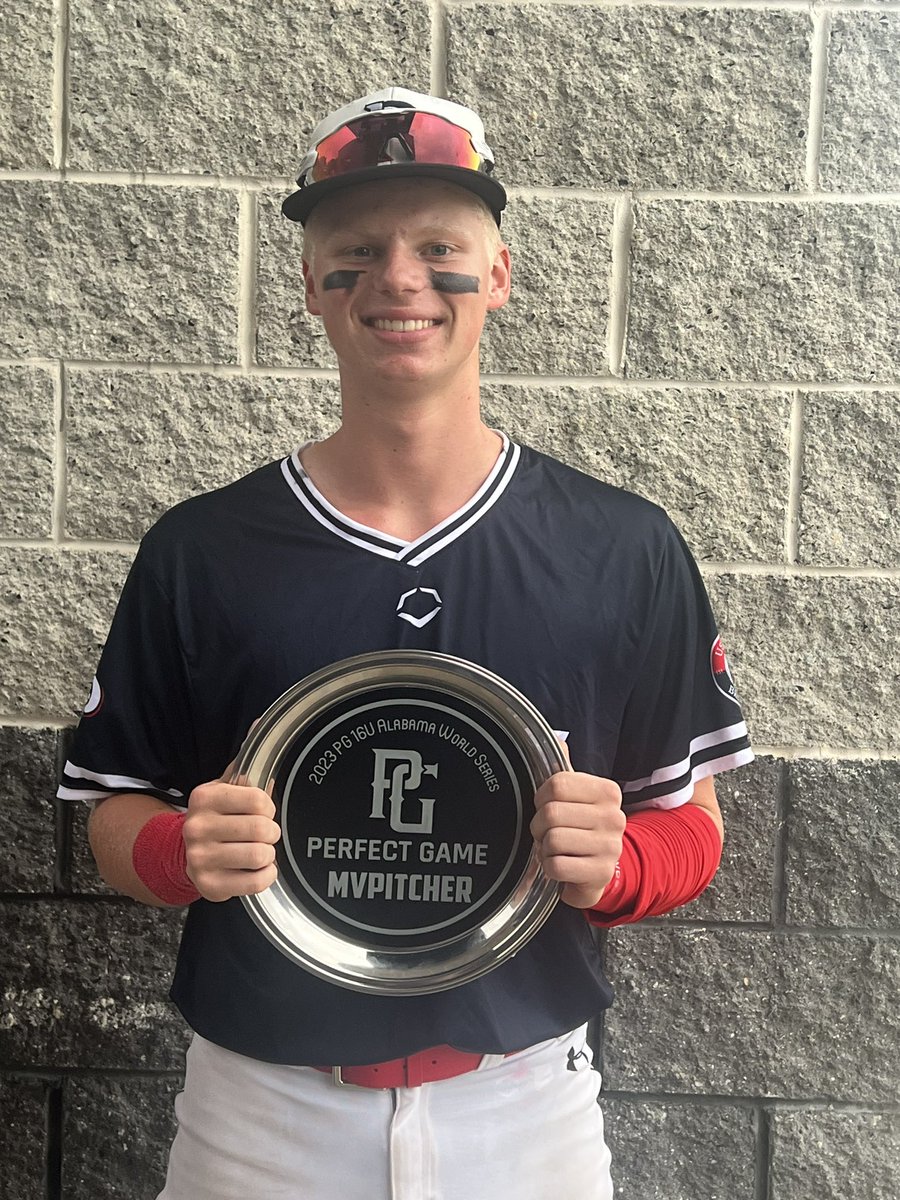 Congrats to #uncommitted 2025 Hunter Easton (<a href="/HunterEaston5/">Hunter Easton</a>) on his MVP Pitcher at the PG Alabama World Series
7IP| 2H | 1R | 0ER | 12K | 0BB