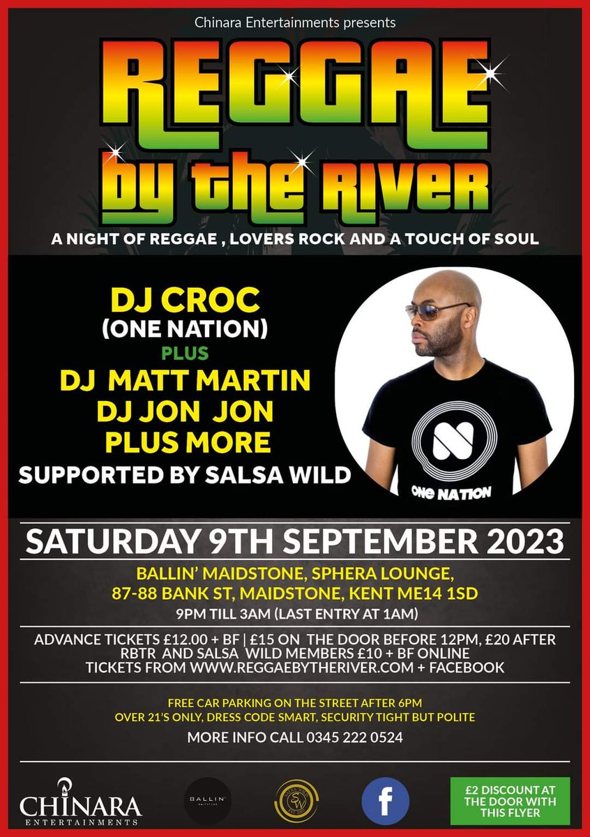 Reggaebytheriv1's tweet photo. We are back ! Sat 9th September @BallinMaidstone with @DJCrocUK @DJ_for_Me dj matt Martin tickets https://t.co/BUMxqH7QoH @blackrootsmusic @damreggaeraptm @isupportreggae @Izoh61435443 @JonazBluebig38 @NewZIKradio @RasMwangi6 @regfraternityuk @udommamusic @ReggaeNest https://t.co/9HrBPJup8G