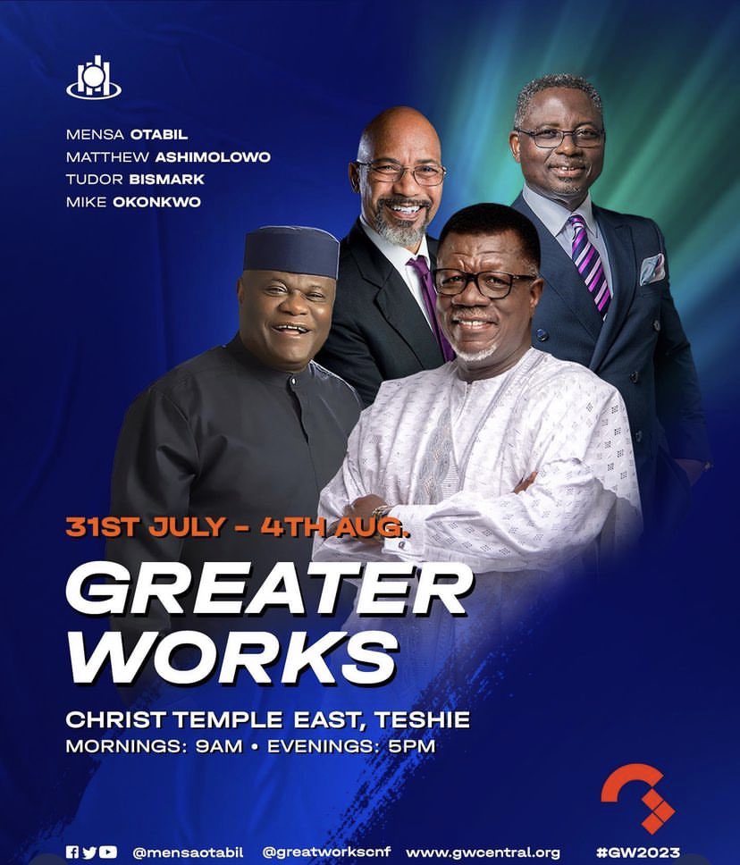 We are excited. Watch the Greater Works Conference live on #MX24TV from Monday to Friday at 7:00pm. 

#GW2023