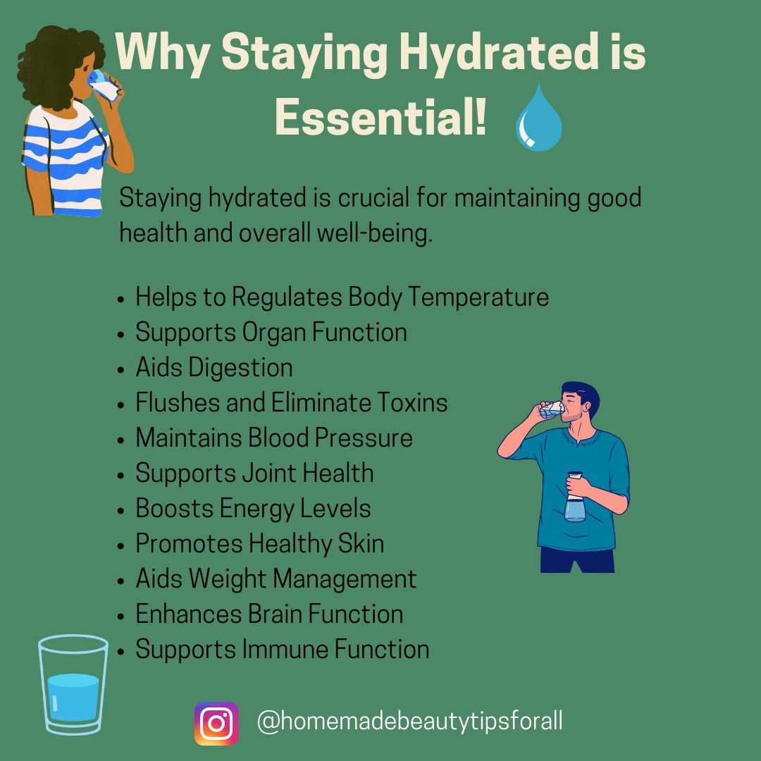 Hydration for Health: Why Staying Hydrated is Essential! 💧🌟

#HydrationForHealth #StayHydrated #WaterIsLife #HealthyHabits #DrinkWater #WellnessJourney #HydrationTips #HealthyLifestyle #HydrationMatters #ProperHydration #HealthAndWellness #HydrateYourself #StayHealthy