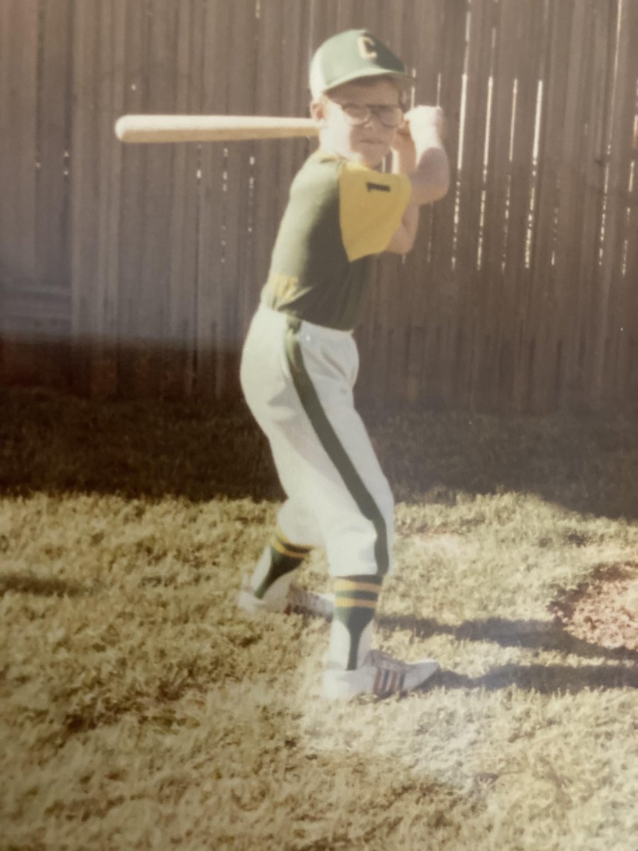 After much consideration and a great visit to a scrapbook, I'm excited to announce that I have committed to the year 1981 for the next chapter in my baseball career. I'd like to thank the person who recruited me -- my dad, the coach. (I bet that wood bat had serious pop).