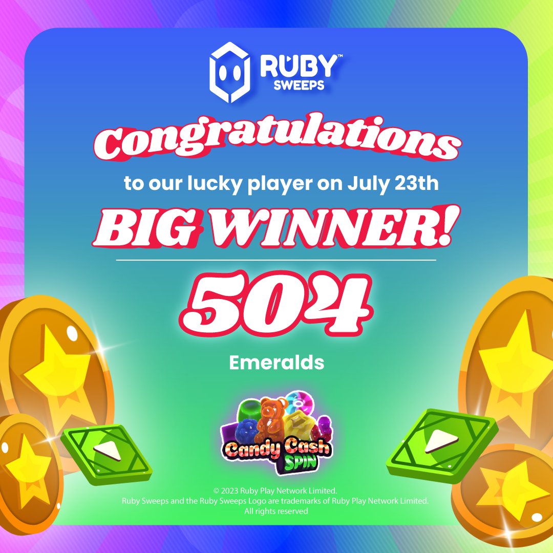 RubySweeps's tweet image. A MASSIVE few wins on Candy Cash! 
Definitely Ruby Sweeps hottest game last week, have you tried it yet? 

#SpinWinRepeat