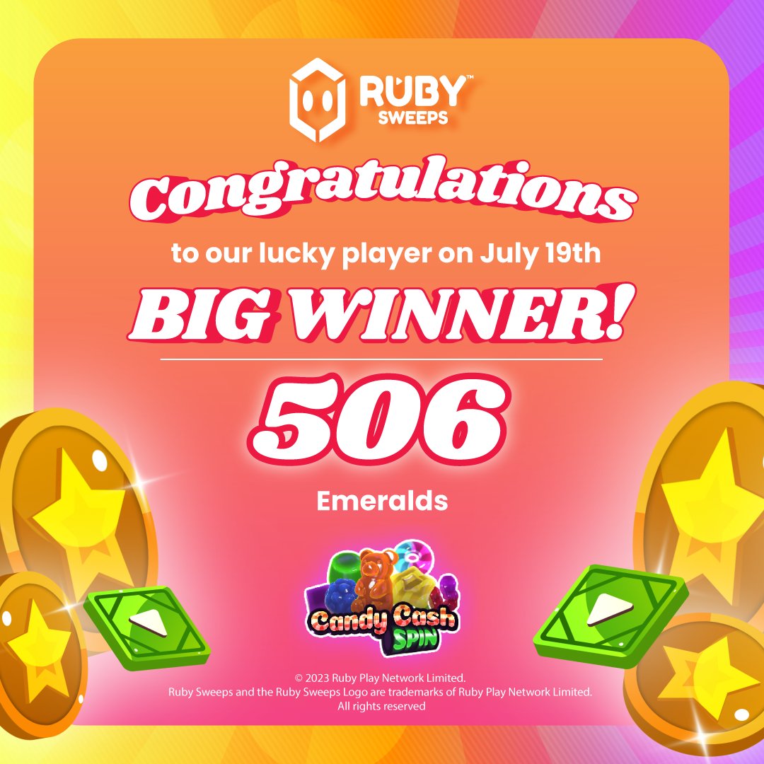 RubySweeps's tweet image. A MASSIVE few wins on Candy Cash! 
Definitely Ruby Sweeps hottest game last week, have you tried it yet? 

#SpinWinRepeat