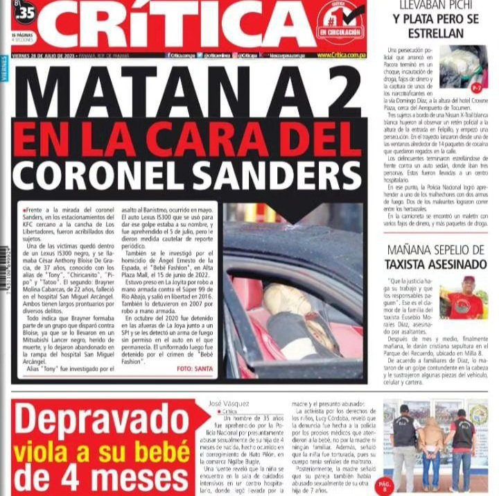 lindabran1's tweet photo. Si el fallo de la jueza Marquinez, no es reformado, perderemos a uno de los periodicos más leídos del país. Lo que más extrañaremos serán sus creativos titulares. @criticaenlinea https://t.co/EWACRGzAFd