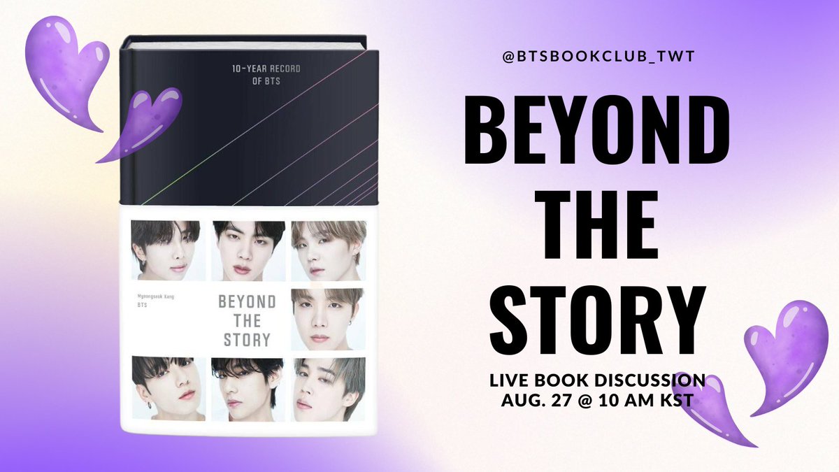 BTSBookClub_twt's tweet photo. We're excited to have a live book discussion of #BeyondTheStory in August! Don't forget to support your local bookstore and feel free to tag us if you know a local bookstore that this book available for purchase. 💜🌻
@BTS_twt #BTS #BTSARMY #BTSBook https://t.co/ZWnVr0Bp5w