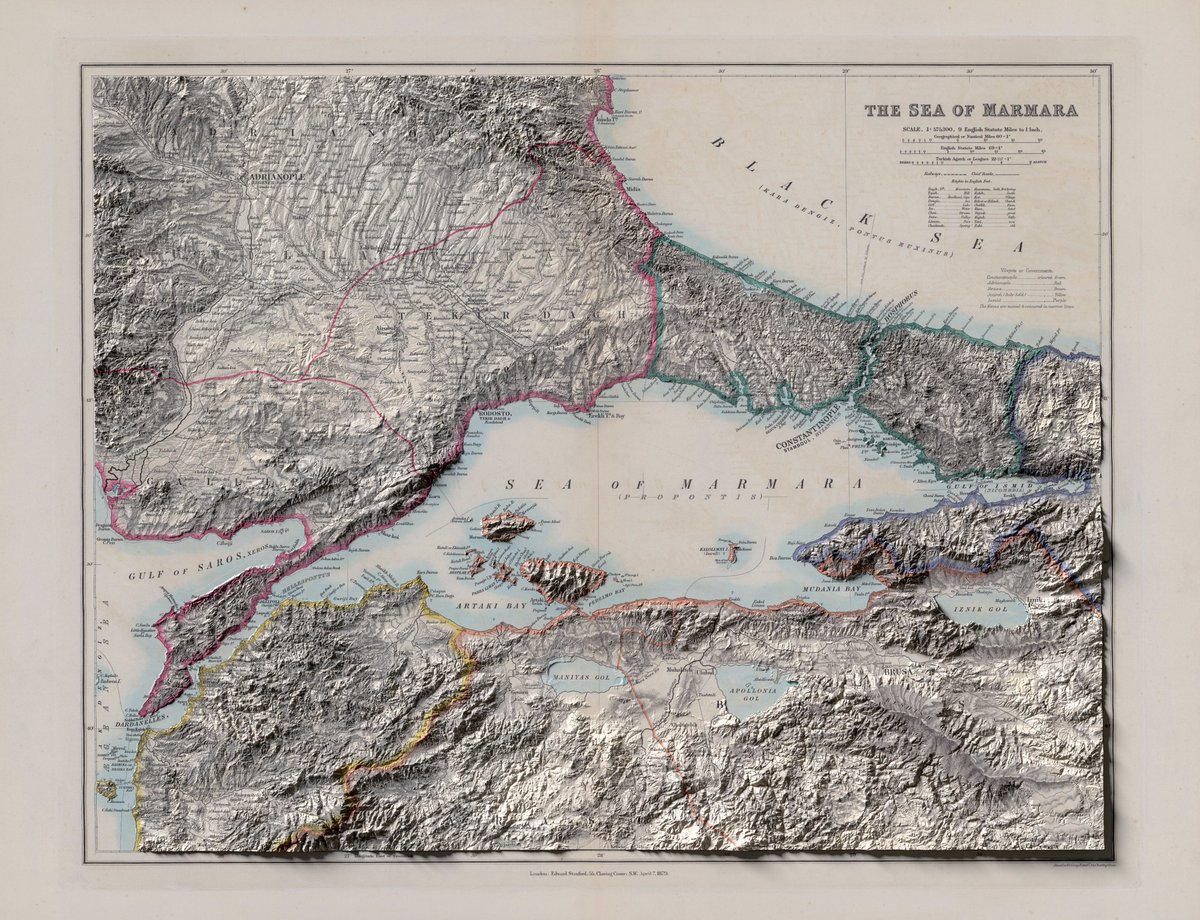 The Sea of Marmara, Edward Stanford. (London, 1879)

USGS, SRTM.

#qgis #b3d #geology #geography #gis #cartography #Turkey #Istanbul