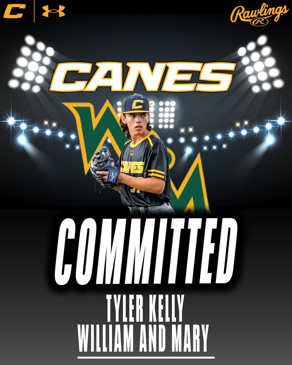Canes 2024 MIF/RHP <a href="/TylerKelly57/">Tyler Kelly</a> 
(Ashburn, VA) has committed to William and Mary!

#TheCanesBB 
#DifferentBrandOfBaseball