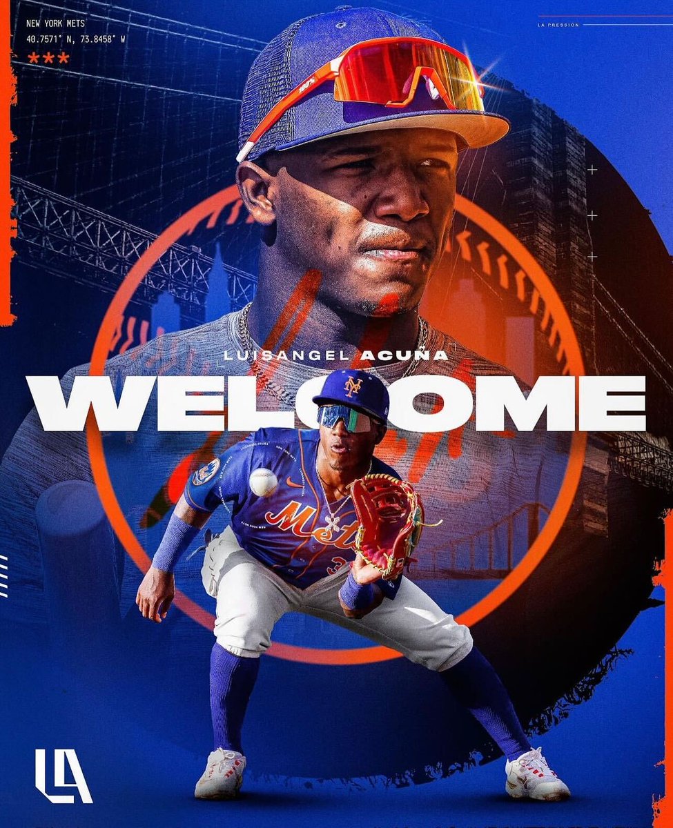Luisangel Acuña is ready to give it his all with the Mets 🔶🔷 (luisangel_acunajr13/IG)