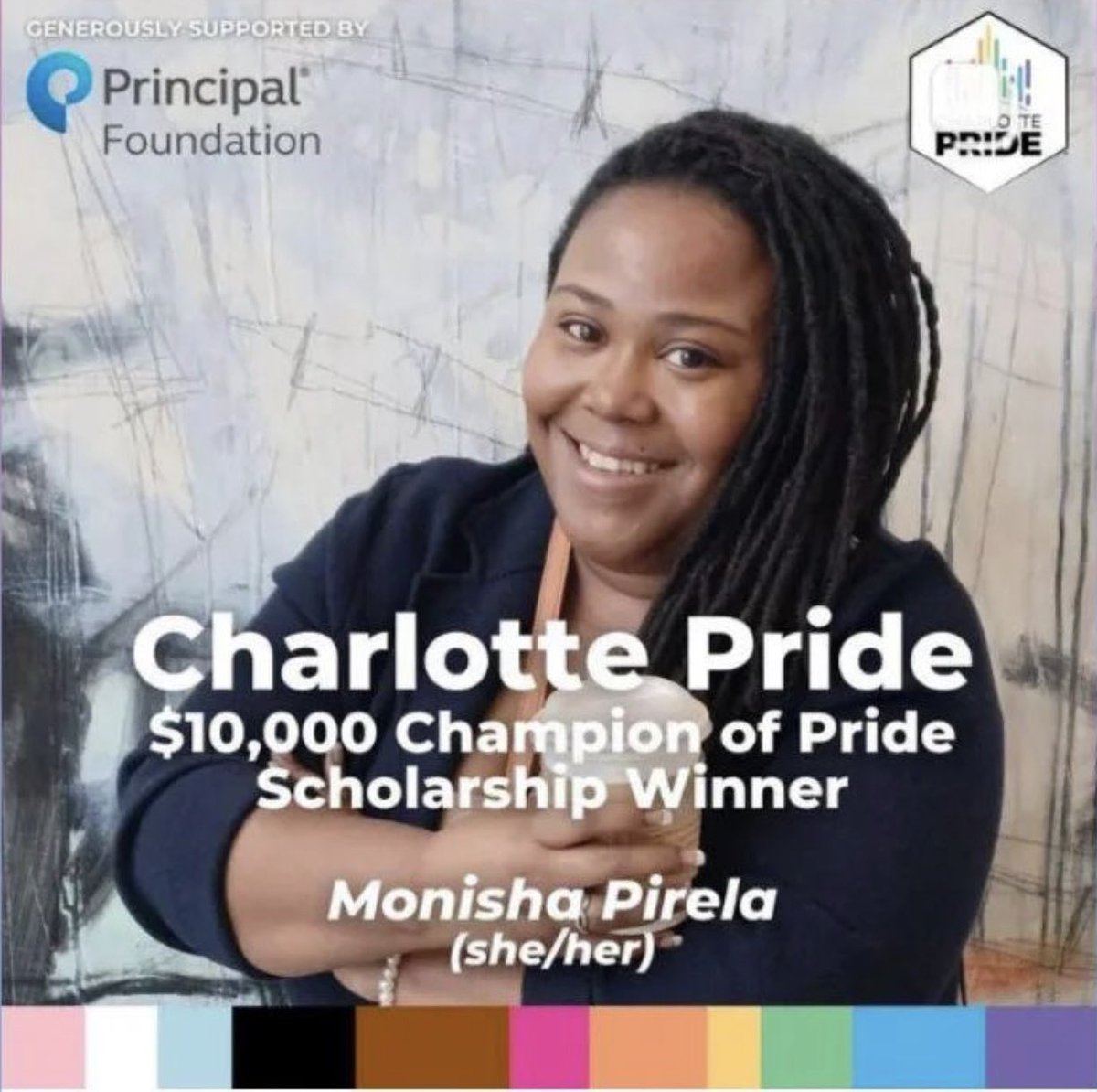 RestoreHER is so very proud of MONISHA PIRELA! Mo is RRR Fellow from our 4th cohort. Mo Is On Fire 🔥🔥🔥 She is a successful entrepreneur solidarityandco.com. Mo is the WINNER of rhe $10,000 Champion of Pride Scholarship with @cltpride CONGRATULATIONS🎉