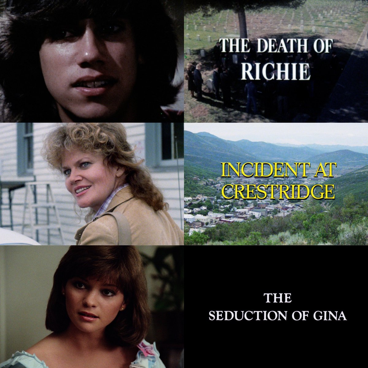 FunCityEdition's tweet photo. Faces of PRIMETIME PANIC 2. #RobbyBenson #EileenBrennan #ValerieBertinelli #TheDeathofRichie #IncidentatCrestridge #TheSeductionofGina #FunCityEditions #PrimetimePanic https://t.co/dbKdLOe4ci