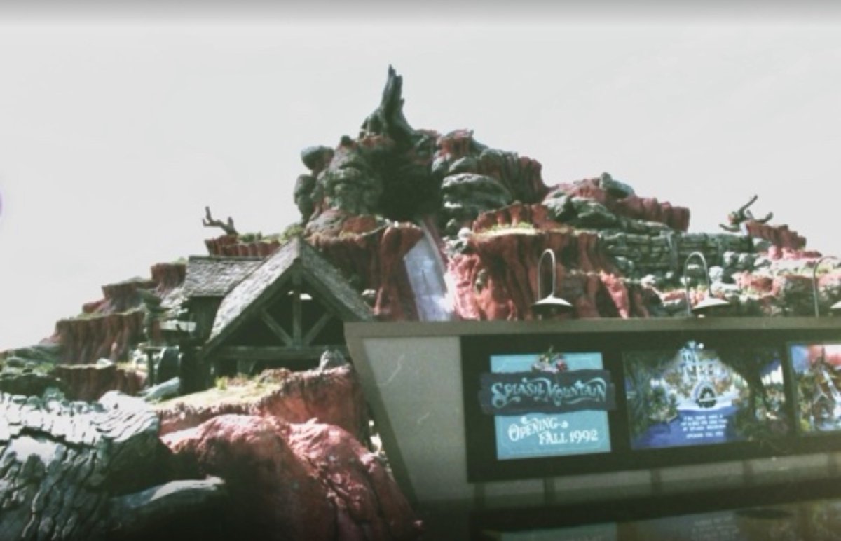 Operating but not yet open to guests, this image documents Splash Mountain at the Magic Kingdom.  The story from the designer is the rock look was to compliment nearby Thunder Mountain. #WDW #ThunderMountain #SplashMountain