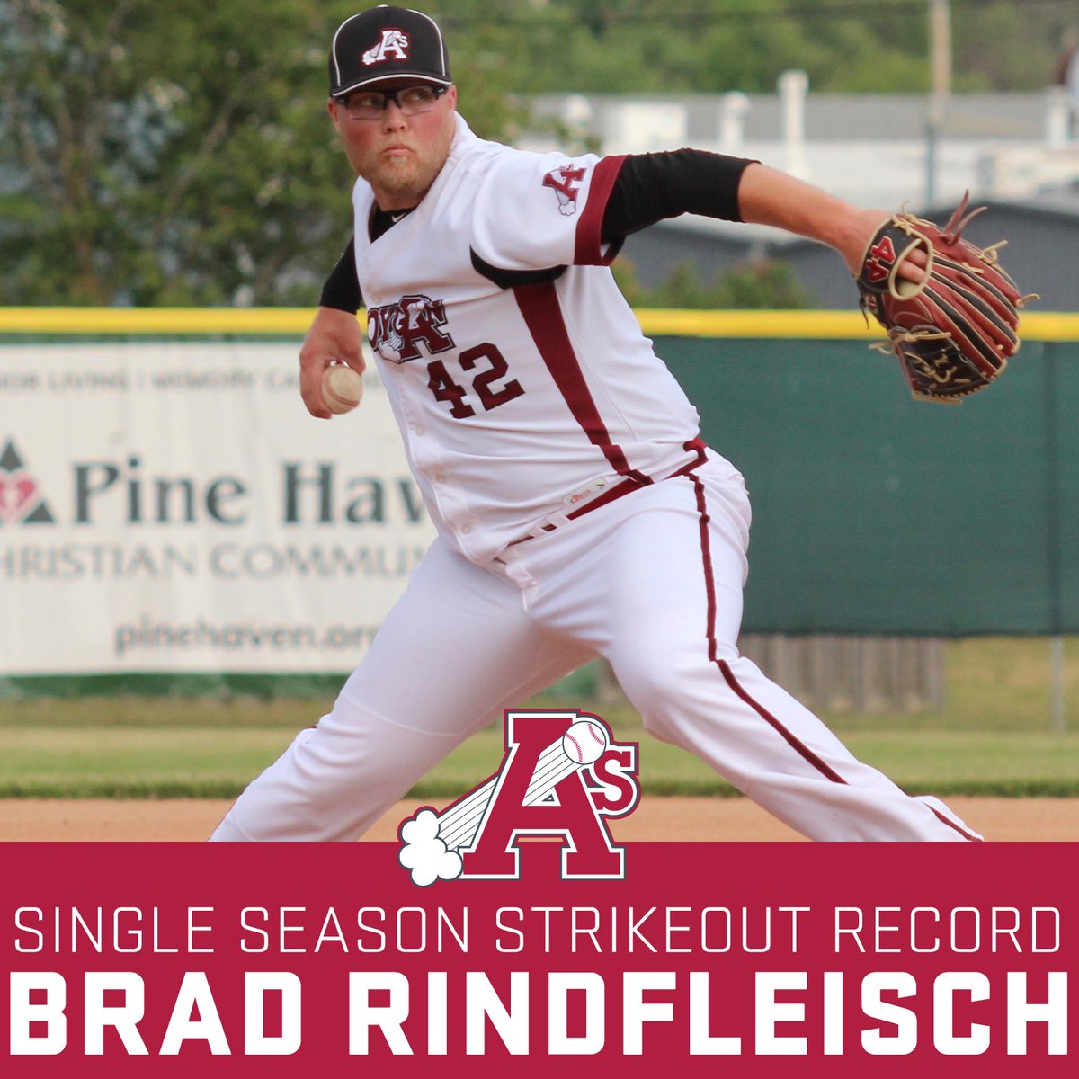 shebbaseball's tweet photo. With his fifth strikeout today, Brad Rindfleisch has now set the A's single-season record for strikeouts in a season with 140, surpassing Tom Eckhardt's record set in 1990. Congrats Brad! https://t.co/z1RSxiSleQ