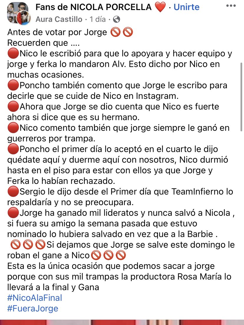urias_08's tweet photo. Y recuerden el Objetivo
#FueraJorge #FueraJorgeLosa #FueraJorgeLosaProtegidoDeRosaMariaNogueron #LaCasaDeLosFamosoMx #TeamInfierno https://t.co/1fbDeYzv0j
