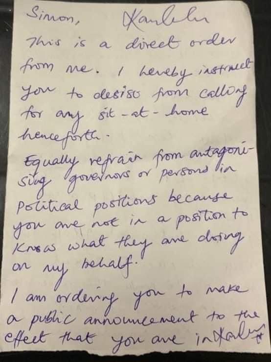 MaziKanuntaKanu's tweet image. “Direct your anger on those that abused the Sit-At-Home”.  

Leave the distinguished Barrister @AloyEjimakor in peace. He is doing his professional job.

Now you know why the Sit at home was cancelled, will you STOP kicking a dead horse?

Blame yourself and stop the threats.