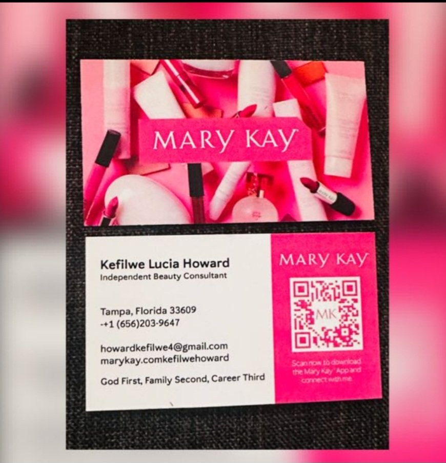 PstDerek's tweet photo. Attention ladies if you are interested in getting Mary Kay Products please Contact.  My Wife Kefilwe Lucia Howard who's a independent Beauty Consultant.

Thank you From Pastor Derek Howard Sr. https://t.co/KPpK6Wq0VC