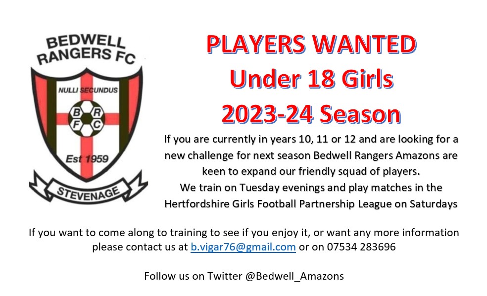 Well established team looking for additional players for next season...
#WeAreBedwellRangers
