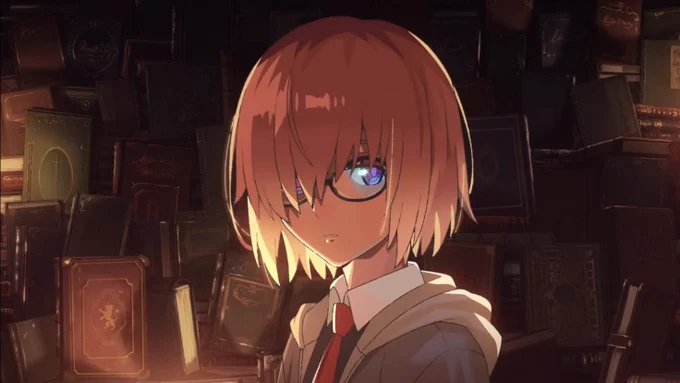 そして何度も見てみると分かってくるのがマシュがひとりきりで本を見ているので今までの英霊の物語を見てきたということ。そして自分も後を追うようにギャラハッドに肩を叩かれてデミ・サーヴァントになったこと。反射か分からないけど瞳の色が変わったのはそれを示唆してるのかな…… 