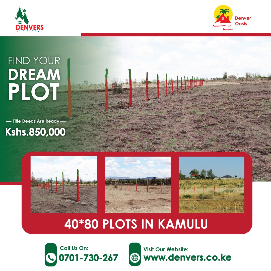 Denversltd's tweet photo. #DenverOasis is the perfect investment opportunity, at only Ksh. 850,000 you too can own a piece of land. 
Find your dream plot with us. 
Call Us! 📲 𝟬𝟳𝟬𝟭 𝟳𝟯𝟬 𝟮𝟲𝟳
🟢 https://t.co/qSOVVYloYf
🌐 https://t.co/AdmU6gOCSg
#InvestWithDenver #YourPropertyOurPriority https://t.co/zki3KTX4sv