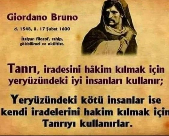 GİORDANO BRUNO ÇOK DOĞRU DEMİŞ .👍👍👍👏👏👏 ( A L I N T I D I R ) tr.pinterest.com/pin/5559199534…