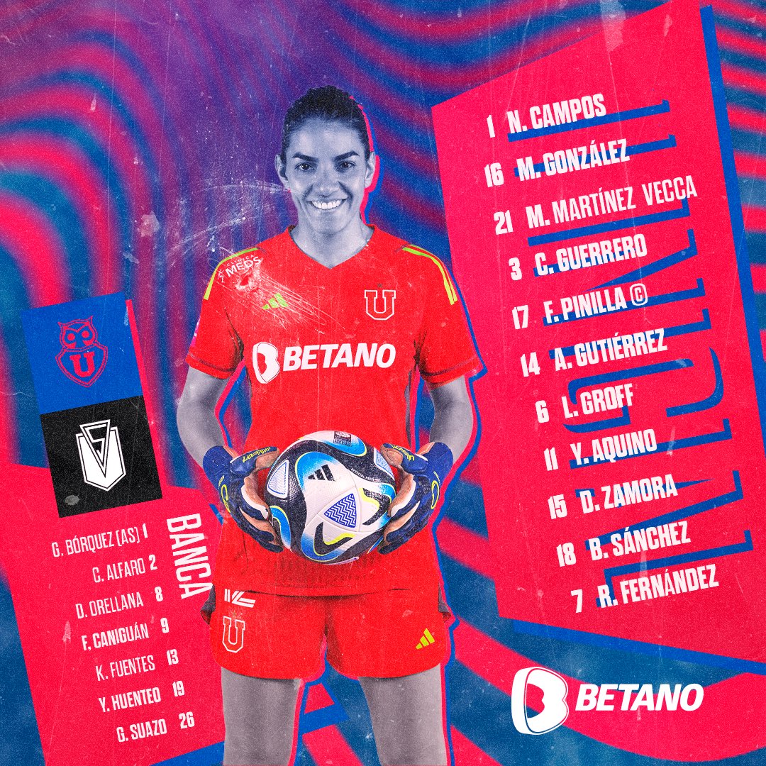 udechilefem's tweet photo. EL 1️⃣1️⃣ INICIAL DE LA U 🔵🔴
✍️ Las elegidas por Nicolás Bravo para enfrentar a Santiago Morning por el cupo #Chile2 a @LibertadoresFEM 🤩
#VamosLeonas 🤘 https://t.co/KFJ45JGRAf