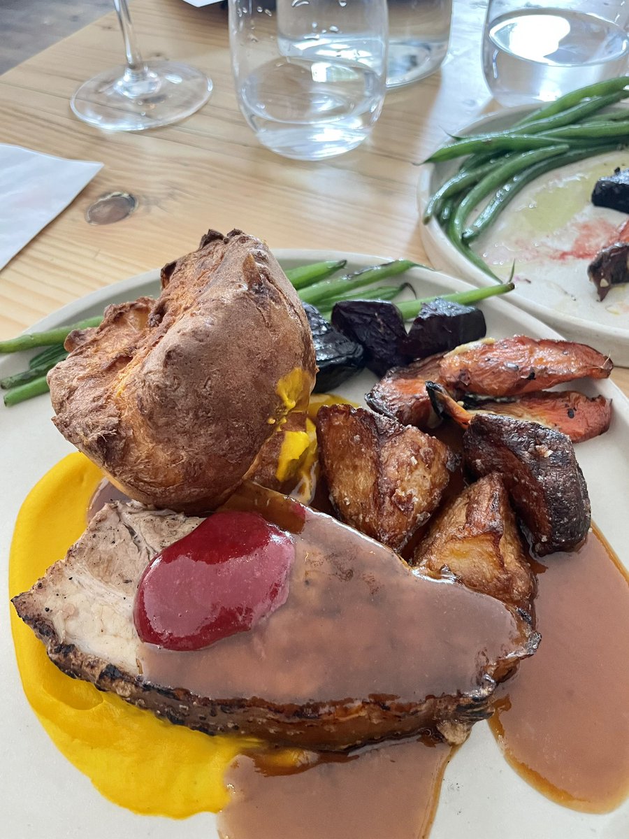 Definitely roast lunch weather today ☔️ BANK Bristol providing pork belly (&amp; that’s a cherry sauce..not tomato ketchup just incase it looks like I’ve lost my mind) 😅