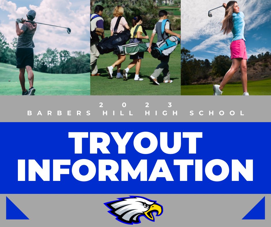 ⛳️ Attention Eagle Golfers⛳️
Please check out the Golf Page on the BH Athletic Website to get all the tryout information! athletics.bhisd.net/sports/golf