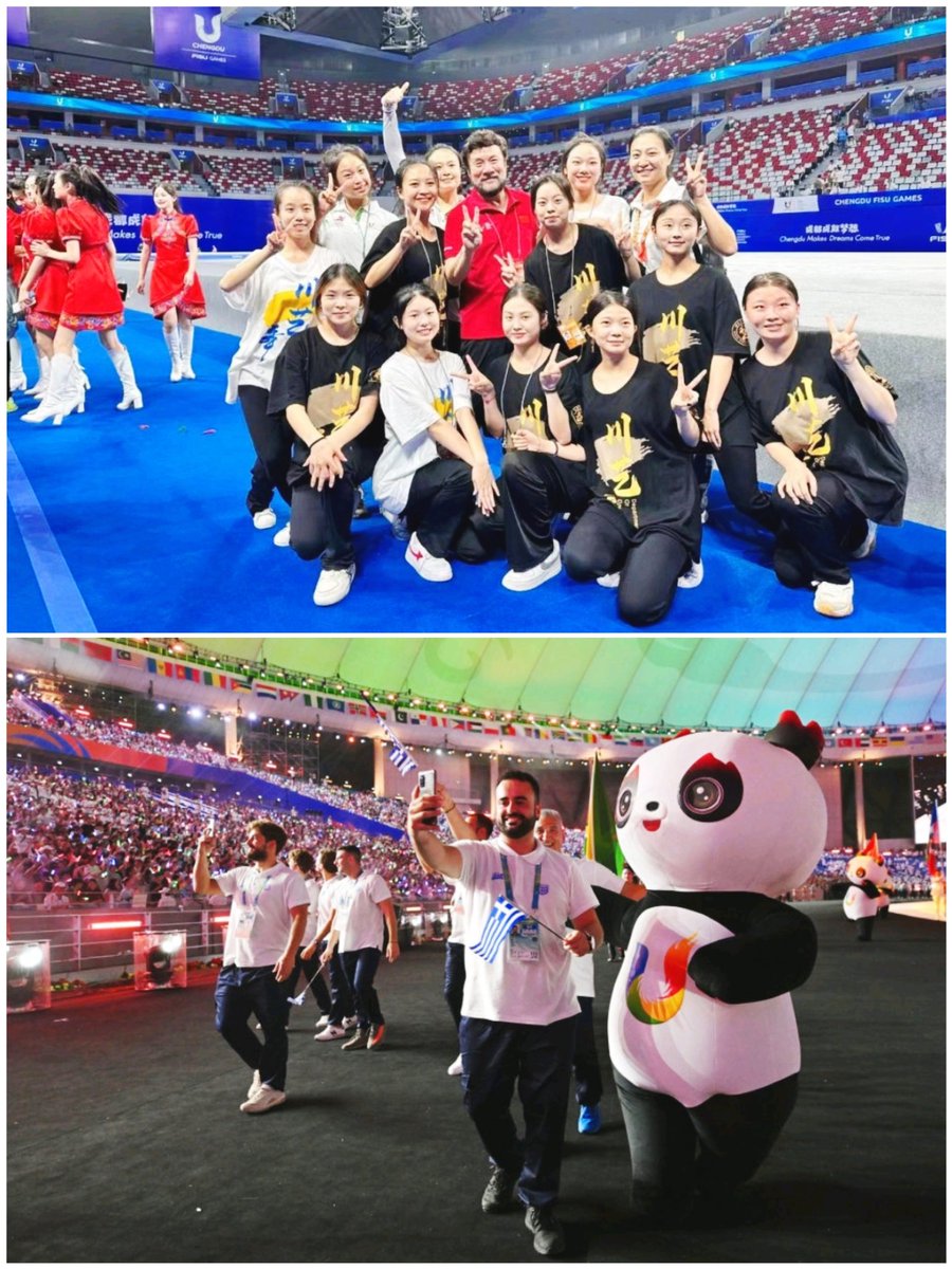 miamomo17's tweet photo. 没露脸的她们👍
大运会开幕式当晚35只“蓉宝”中的27只都由女生扮演，她们不仅要返场引导好几个代表团，还要参与其他表演。为此，演出前，大家不仅每天要穿着几十斤重的整套道具服练习至少一小时，还要围着学校操场跑10圈。
#成都大运会
#FISU
#ChengduFISUGames https://t.co/WL7t5sAdsR