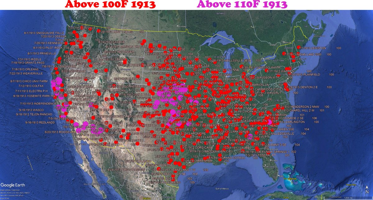 JunkScience's tweet photo. The US was much hotter in 1913 (left) than 2023 (right).

1913 was 86% of industrial era atmospheric CO2 ago.

So much for claims of emissions-driven heat. 

https://t.co/G3xg25P8Ow https://t.co/rqisk94E24