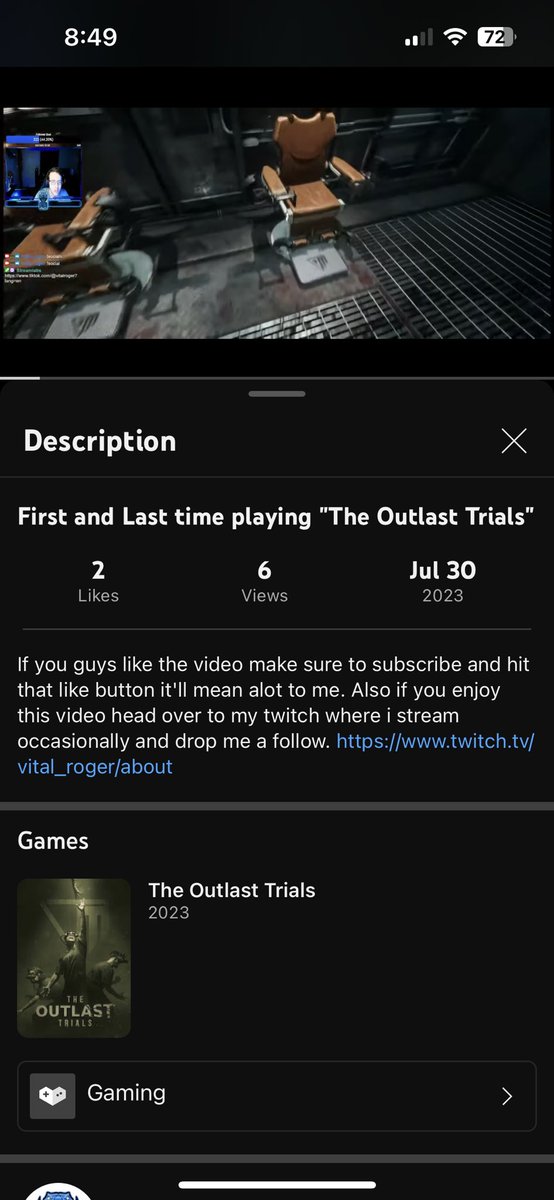vital_roger's tweet photo. Go and see why it’s my last time playing “The Outlast Trial” 
#outlast #funny #youtube #scarygame #XTwitter #TwitchAffilate #streamer https://t.co/VX08rK2NKK