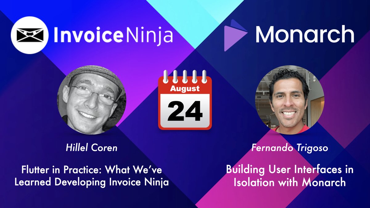 Flutter New York (@nycflutter) on Twitter photo Join us on August 24 for our Summer Social with <a href="/hillelcoren/">Hillel Coren</a>, Flutter GDE and founder of <a href="/invoiceninja/">Invoice Ninja</a>, and <a href="/FernandoTrigoso/">Fernando González Trigoso</a>, developer of <a href="/monarch_app/">Monarch</a>, a new open-source tool to build, test and debug complex UIs in <a href="/FlutterDev/">Flutter</a>! RSVP now: meetup.com/flutter-nyc/ev… Join us on August 24 for our Summer Social with <a href="/hillelcoren/">Hillel Coren</a>, Flutter GDE and founder of <a href="/invoiceninja/">Invoice Ninja</a>, and <a href="/FernandoTrigoso/">Fernando González Trigoso</a>, developer of <a href="/monarch_app/">Monarch</a>, a new open-source tool to build, test and debug complex UIs in <a href="/FlutterDev/">Flutter</a>! RSVP now: meetup.com/flutter-nyc/ev…