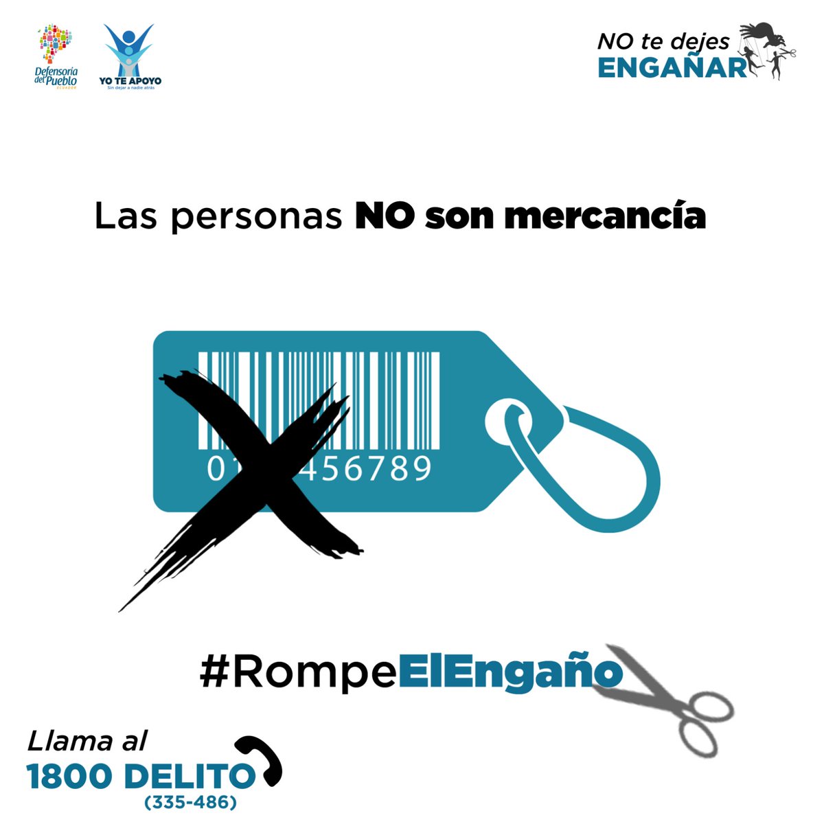 Gabrielh1489's tweet photo. La trata de personas no puede quedar impune. Exijamos justicia. #RompeElEngaño ✂️🎭 #NoTeDejesEngañar 🚫 https://t.co/XXCnW512OY