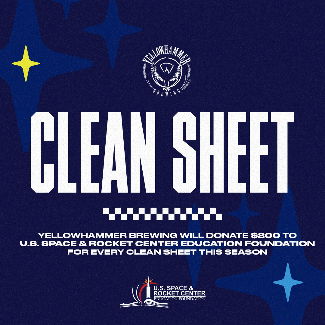 Another clean sheet, another donation 👏 

With tonight's clean sheet in NYC, <a href="/YellowhammerAle/">Yellowhammer Brewing</a> will donate $200 to the U.S. Space &amp; Rocket Center Education Foundation 🚀