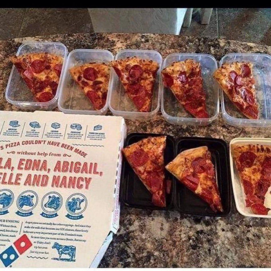 Meal prep is done✅

This pizza was $10.99 and it made meals for 8 days

That comes out to $1.38 per meal