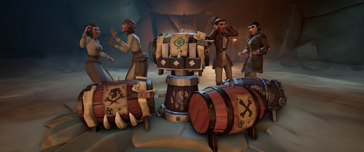 I'm pretty sure one of those kegs is the key! But I can't remember which one...

<a href="/SeaOfThieves/">Sea of Thieves</a>

#SoTShot : Puzzling Pirates
#SeaOfThieves