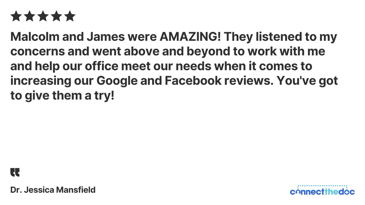 connectthedoc's tweet photo. Wow! We are absolutely thrilled to share this incredible testimonial from one of our valued clients! 🙌💬

Hear how our automated review system revolutionized their dental practice, leading to more happy patients and glowing reviews. 🌟👏

#ClientTestimonial #DentalSuccess https://t.co/k47bxOEQkB
