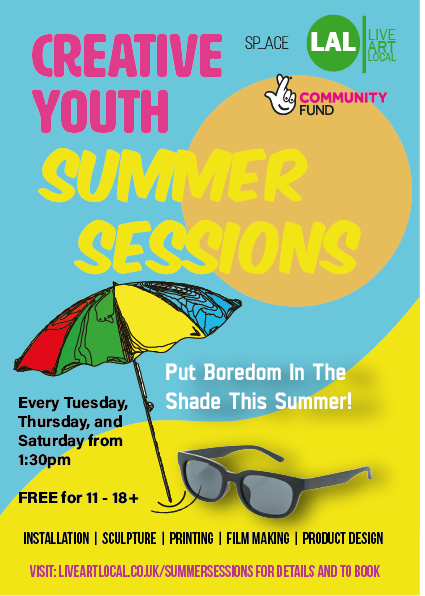 Live near #Fareham? Aged 11-18? Guardian to a teenager? Love #art and #creativity? Thanks to <a href="/TNLComFund/">The National Lottery Community Fund</a> we are offering a FREE arts program this summer for young people. More info and booking liveartlocal.co.uk/summersessions/ #hampshire #summeractivities #whatsonhampshire #farehamfamilies