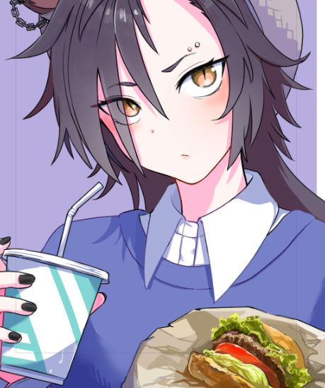「リスくん、ハンバーガーよりしゃ〜たんを描き込もうよ」|リスくんのイラスト
