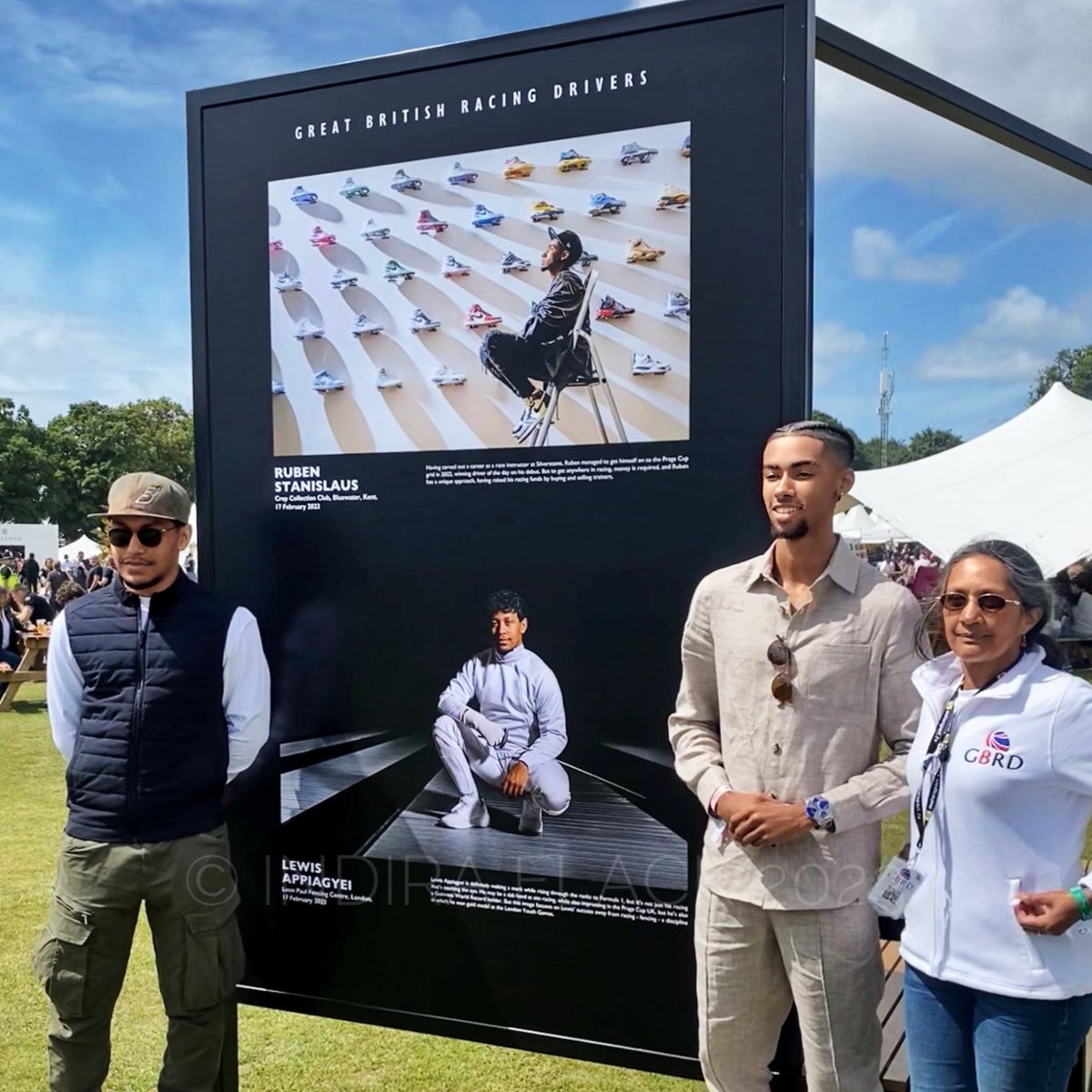 Great to catch up with @LewisAppiagyei & #RubenStanislaus at the Great British Racing Drivers book launch & exhibition @fosgoodwood #gbracingdrivers #portraitphotography #f1 #book