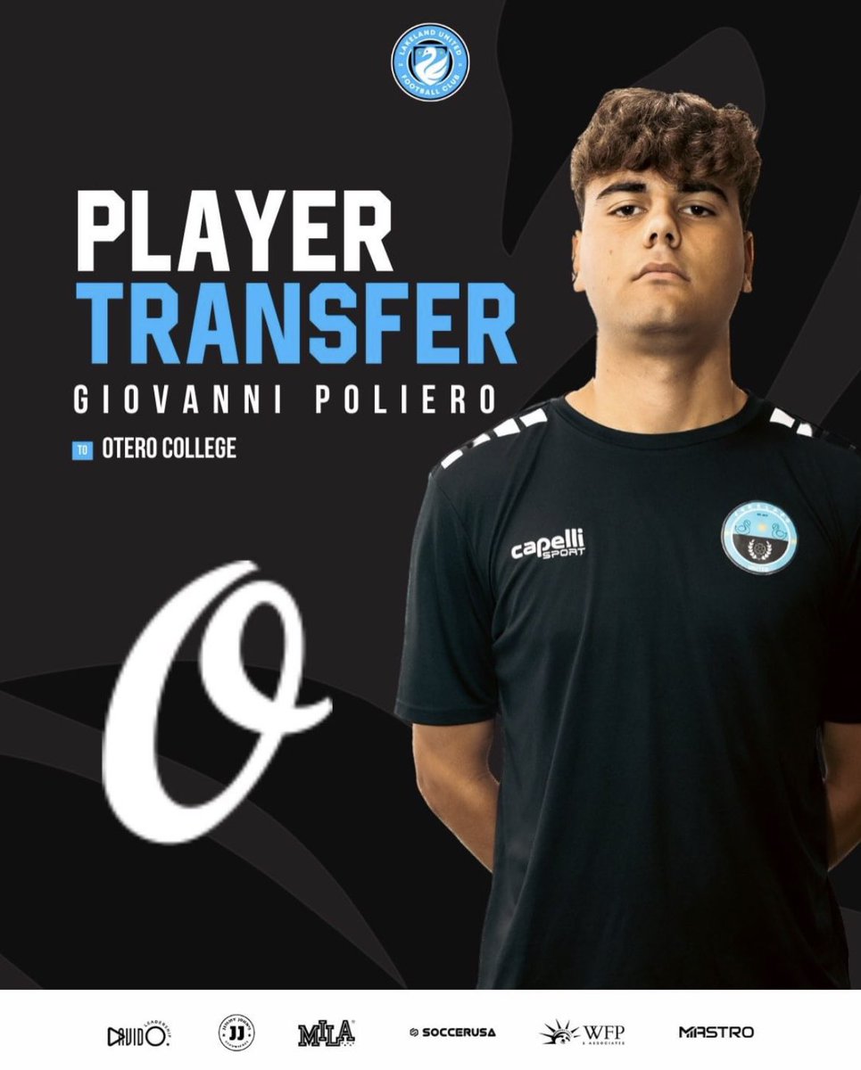 Congratulations to Giovanni Poliero! 

Lakeland United ➡️ Otero College 

We appreciate your commitment to the club and we’re wishing you the best on your upcoming journey! <a href="/OteroCollege/">Otero College</a> 

#VamosLKLD #LKLDMade