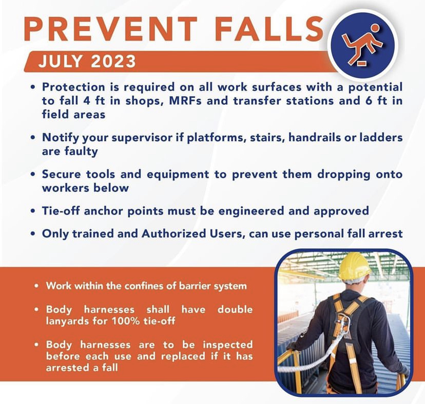 Any walking or working surface can be a fall hazard which is why it is important to identify all possible fall hazards at your workplace or at home and find solutions to prevent them. Utilize the following tips to help prevent falls in the workplace. #LiveSafety