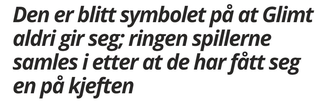 Denne savnet jeg i dag, <a href="/Glimt/">FK Bodø/Glimt | Seriemester 2024 🏆</a> - det var ingen ring etter baklengsmålene. Hvor har de blitt av? Var det bare i dag at denne magiske ringen mangla eller har jeg bare ikke lagt merke til at den forsvant på et tidspunkt?