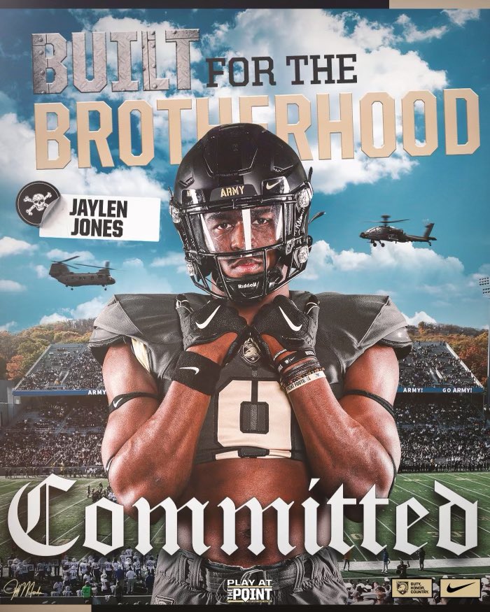 After much consideration, and conversations with <a href="/CoachSeanCronin/">Sean Cronin</a>,  I have decided to join the brotherhood <a href="/ArmyWP_Football/">Army Football</a>. By committing to West Point Army!! <a href="/CoachJeffMonken/">Jeff Monken</a> <a href="/CoachDannyV/">Danny Verpaele</a> <a href="/michaelzdebski/">Michael Zdebski</a> <a href="/Husky_Football7/">HamiltonHuskyFootball</a> <a href="/CoachPTBarrett/">Parker Barrett</a> <a href="/Coach_TomJ/">Tom Jovanovski</a> <a href="/CoachPerrone/">Coach Perrone (My Recruits)</a> <a href="/P_MAGLOIRE/">Magloire</a>