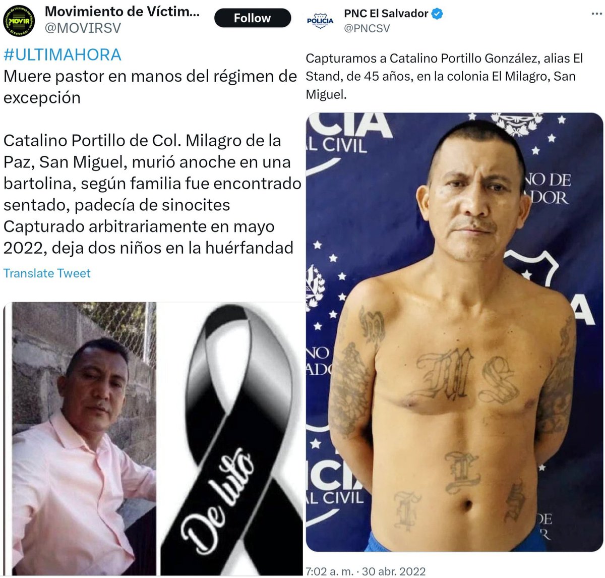 AnonimoSV503's tweet photo. El pastor "inocente" según los periodistas chayoteros y las ONG's defensoras de terroristas. https://t.co/sfBuyH0yW4