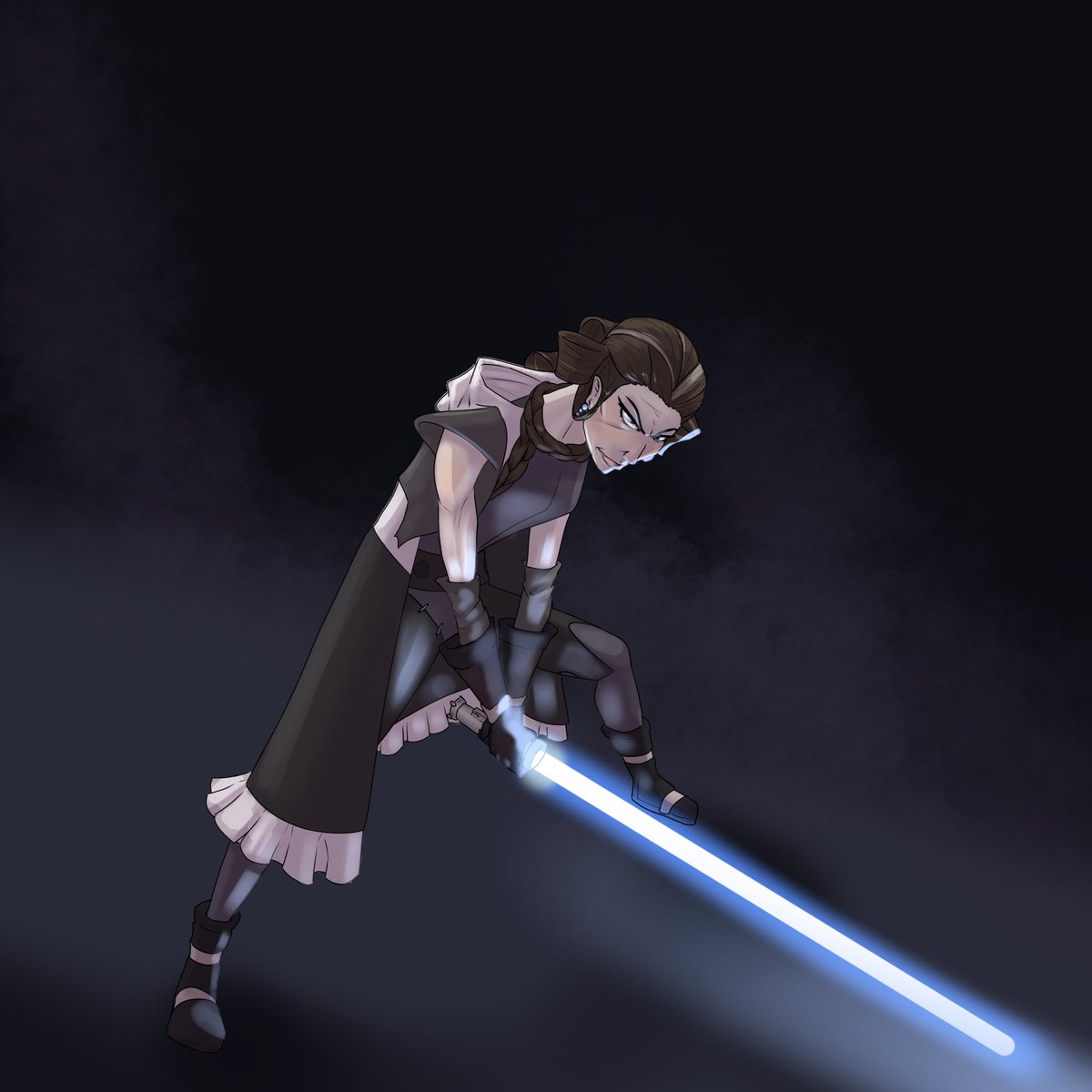 ArtByJingo's tweet photo. A semi-recent piece I did for a character I'm running in star wars FAD! Eve Wireton - The worst Jedi ever.
#DND #StarWars #StarWarsfanart #fanart #digitalpainting #ArtistOnTwitter https://t.co/I0Vvg3cLpj