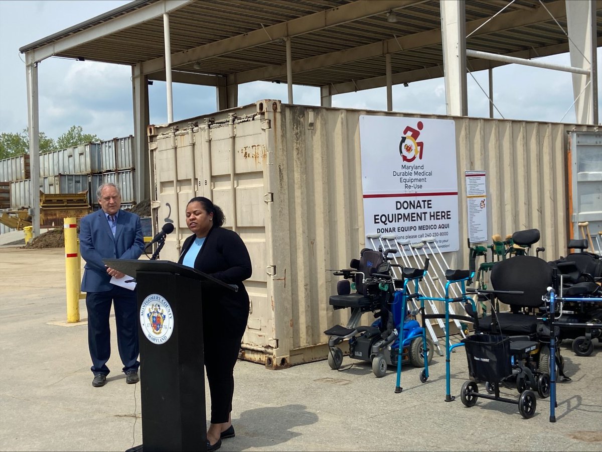 MoCoDHHS's tweet photo. Durable medical equipment is now accepted at the Shady Grove Transfer Station &amp; Recycling Center through a statewide program that promotes the refurbishing &amp; reuse of wheelchairs, canes, shower chairs, &amp; other gently used medical equipment.

Learn more ➡️ https://t.co/OSBZss4I4H https://t.co/ikt8WmSVvs