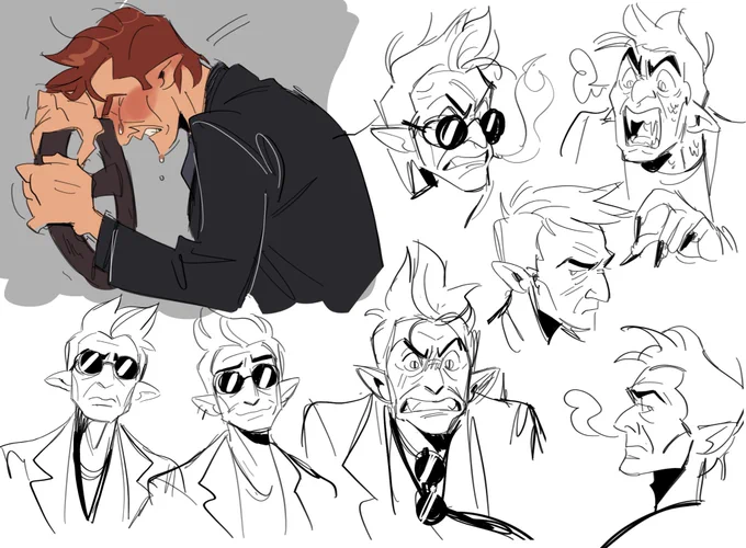 some crowley warm up sketches #GoodOmens2 