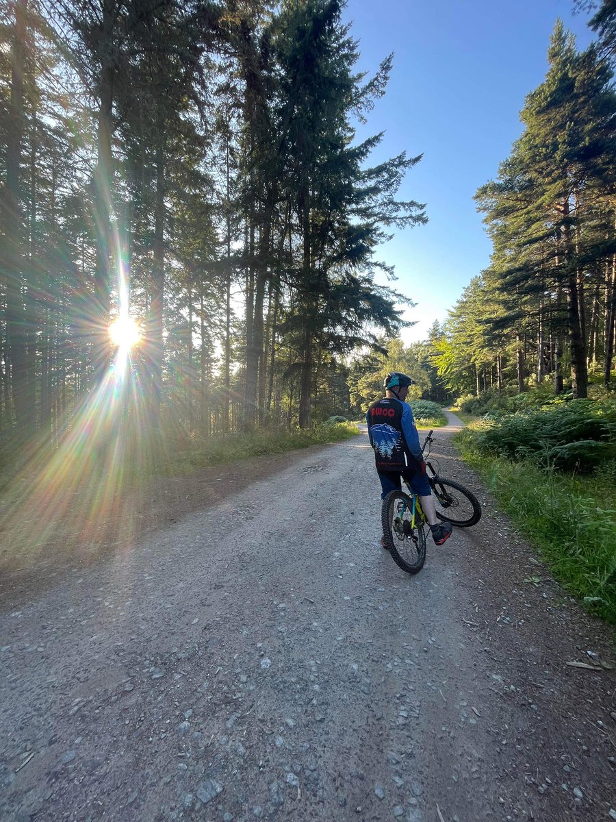 alonsocentrism1's tweet photo. First time out at Contin, and on the bike for ages, with @RowanMasterson lovely evening. #mountainbiking #trees https://t.co/2534AOGwHc