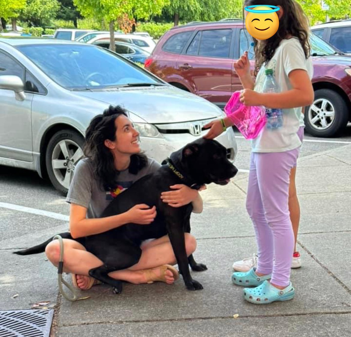 DogGoneSeattle's tweet photo. Paso Doble was a #KidFest yesterday. Oh my, look at this sweet boy! What a lover! โค๏ธ https://t.co/RzJPiHRuEg