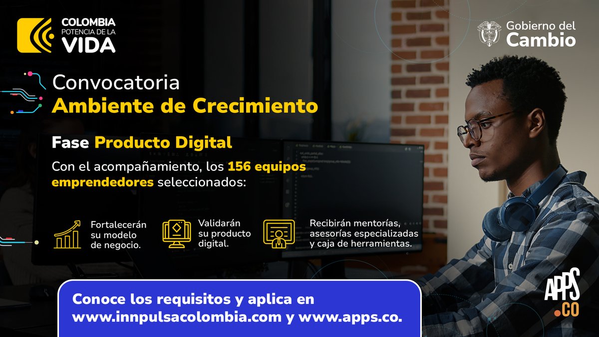 Ministerio_TIC's tweet photo. Sabías, que... aún puedes participar en la convocatoria del #AmbienteDeCrecimiento – Fase Producto Digital de #AppsCo.🥳
🏃♀️¡Corre! Ampliamos las inscripciones hasta el 31 de julio. 🚀
Conoce todos los requisitos y aplica ya: https://t.co/2U1tzcTBe6
#JusticiaEconómica https://t.co/BDWWiTPG8f